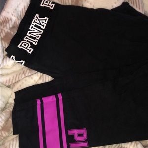 pink black cloth leggings